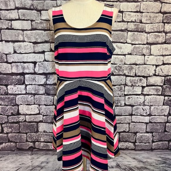 Derek Heart NWT Multicolored Tank Style Dress Size 2X - Picture 1 of 10